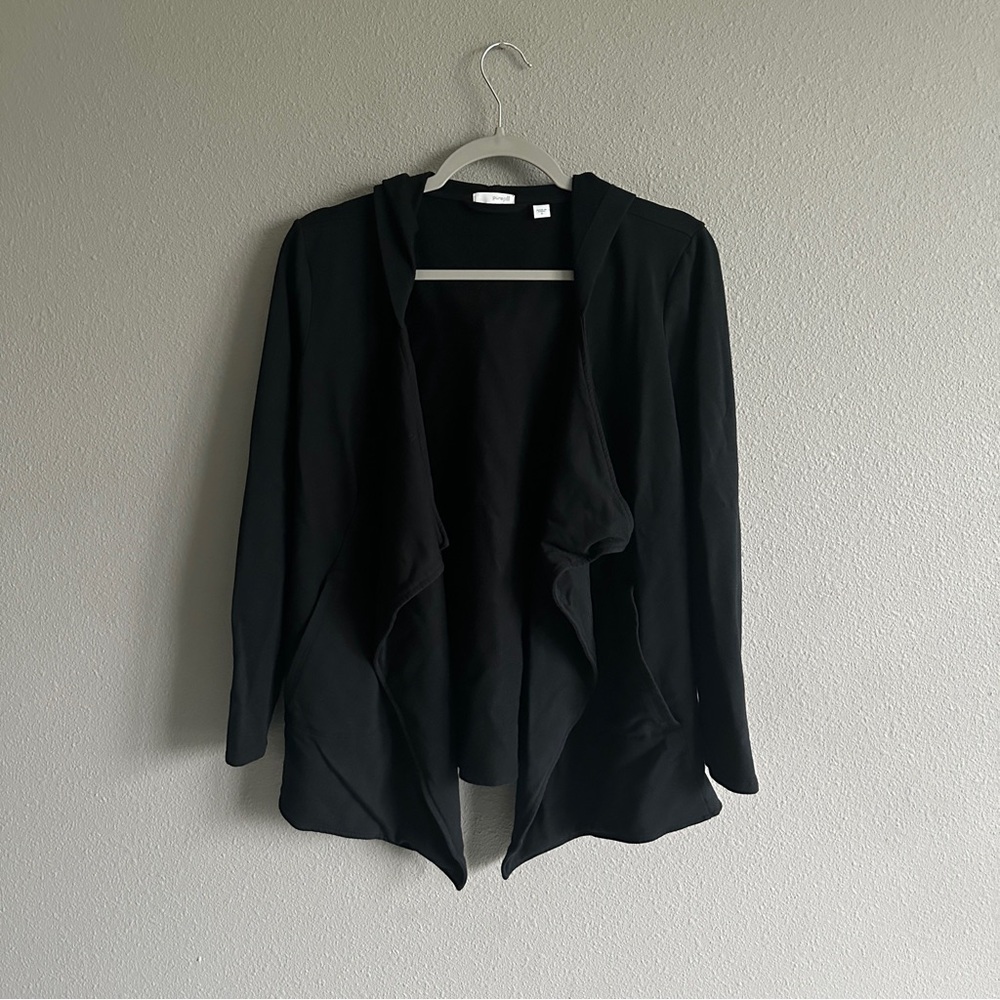 J. Jill Black Open Front Sweatshirt Cardigan Small